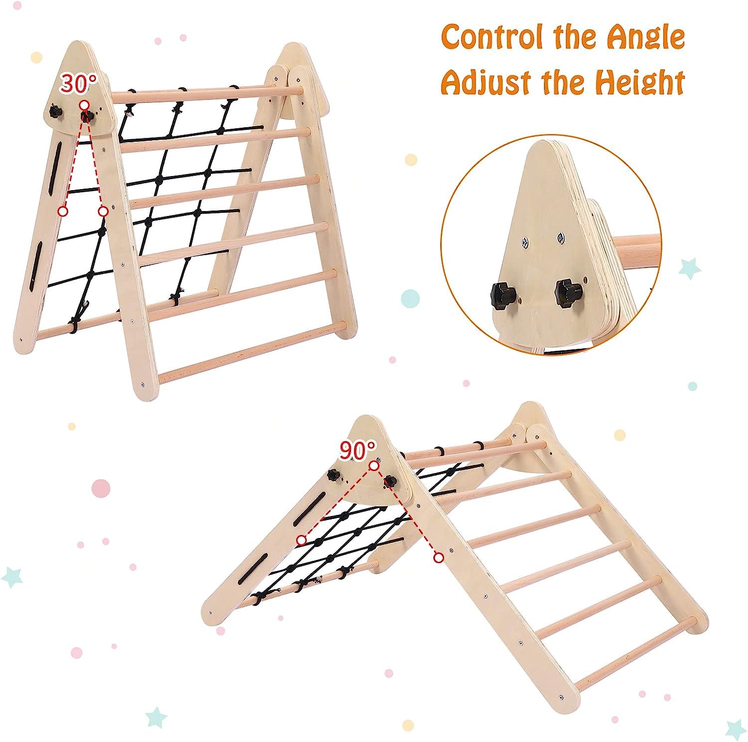 asimocrafts OH_ASI＋LevelUp_kit SET Amazon.com: Toddler Indoor Gym Playset, 3-in-1 Wooden